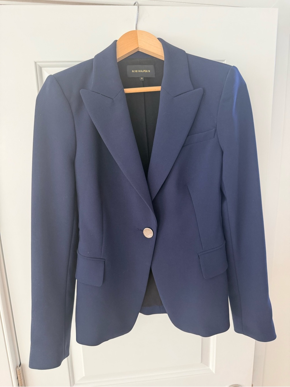 NWOT Kobi Halperin Dylan Navy Blue Tailored Single Button Blazer M